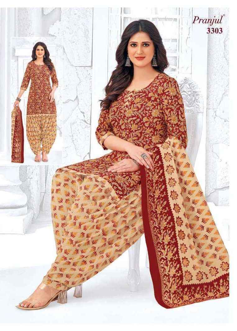 Pranjul Priyanshi Vol 33 Cotton Unstitched Churidar Material ( 6 pcs Catalogue )