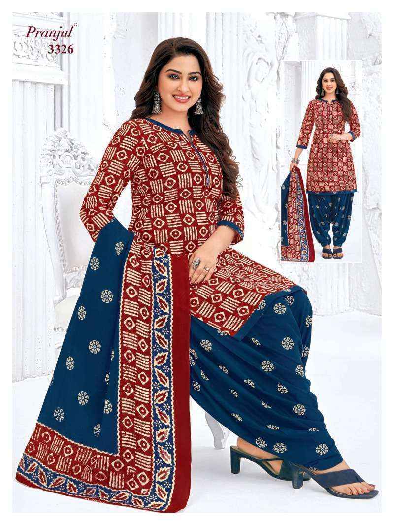 Pranjul Priyanshi Vol 33 Cotton Unstitched Churidar Material ( 6 pcs Catalogue )