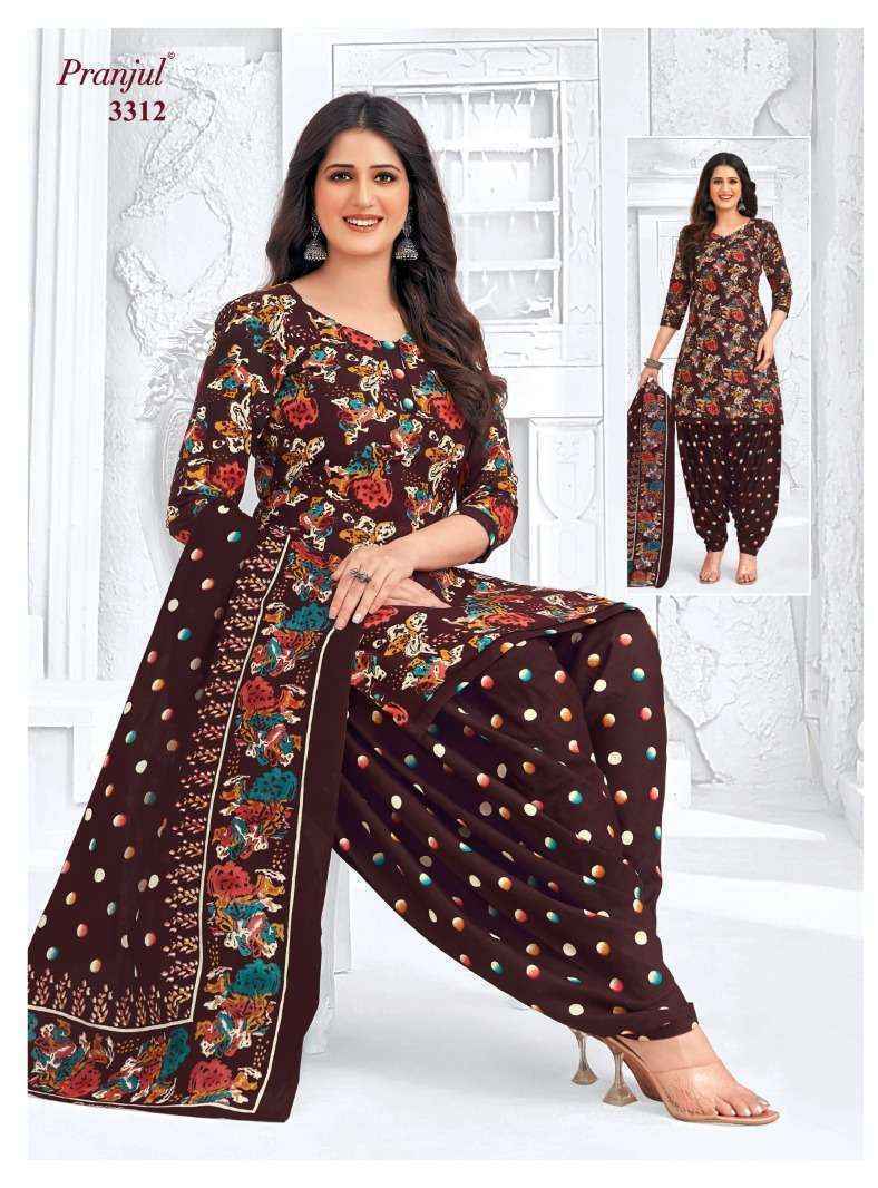 Pranjul Priyanshi Vol 33 Cotton Unstitched Churidar Material ( 6 pcs Catalogue )