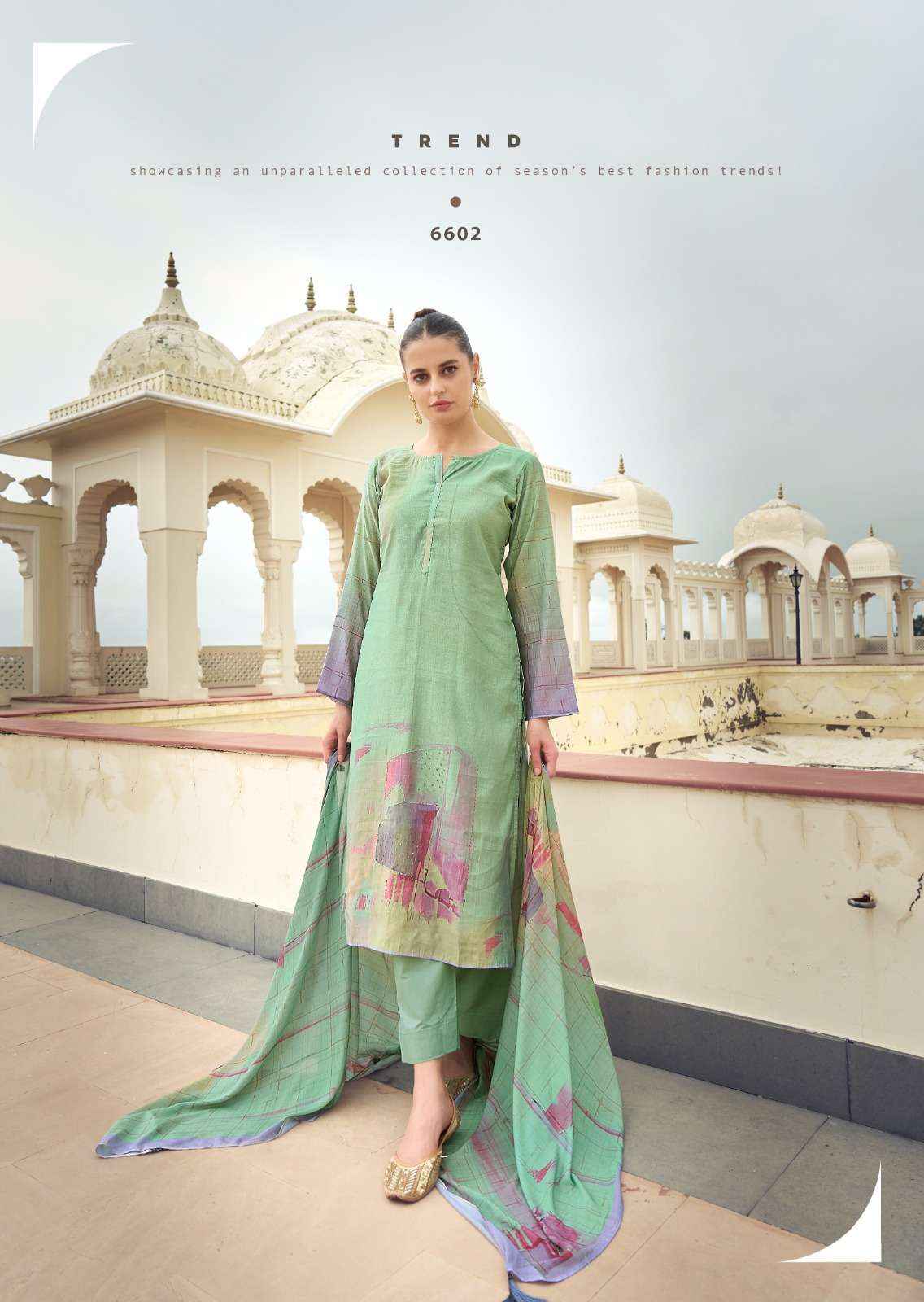 Prm Trendz Eknoor Wholesale Fancy Work Muslin Suits ( 6 Pcs Catalog )