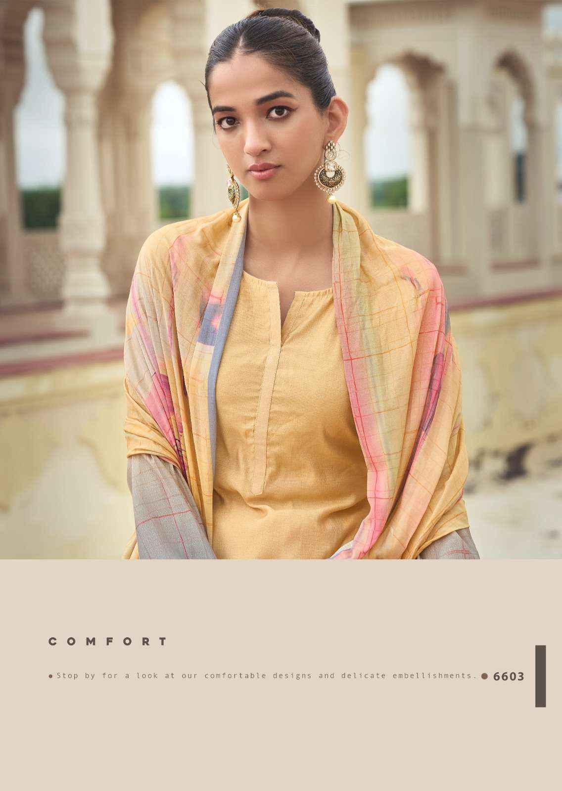 Prm Trendz Eknoor Wholesale Fancy Work Muslin Suits ( 6 Pcs Catalog )