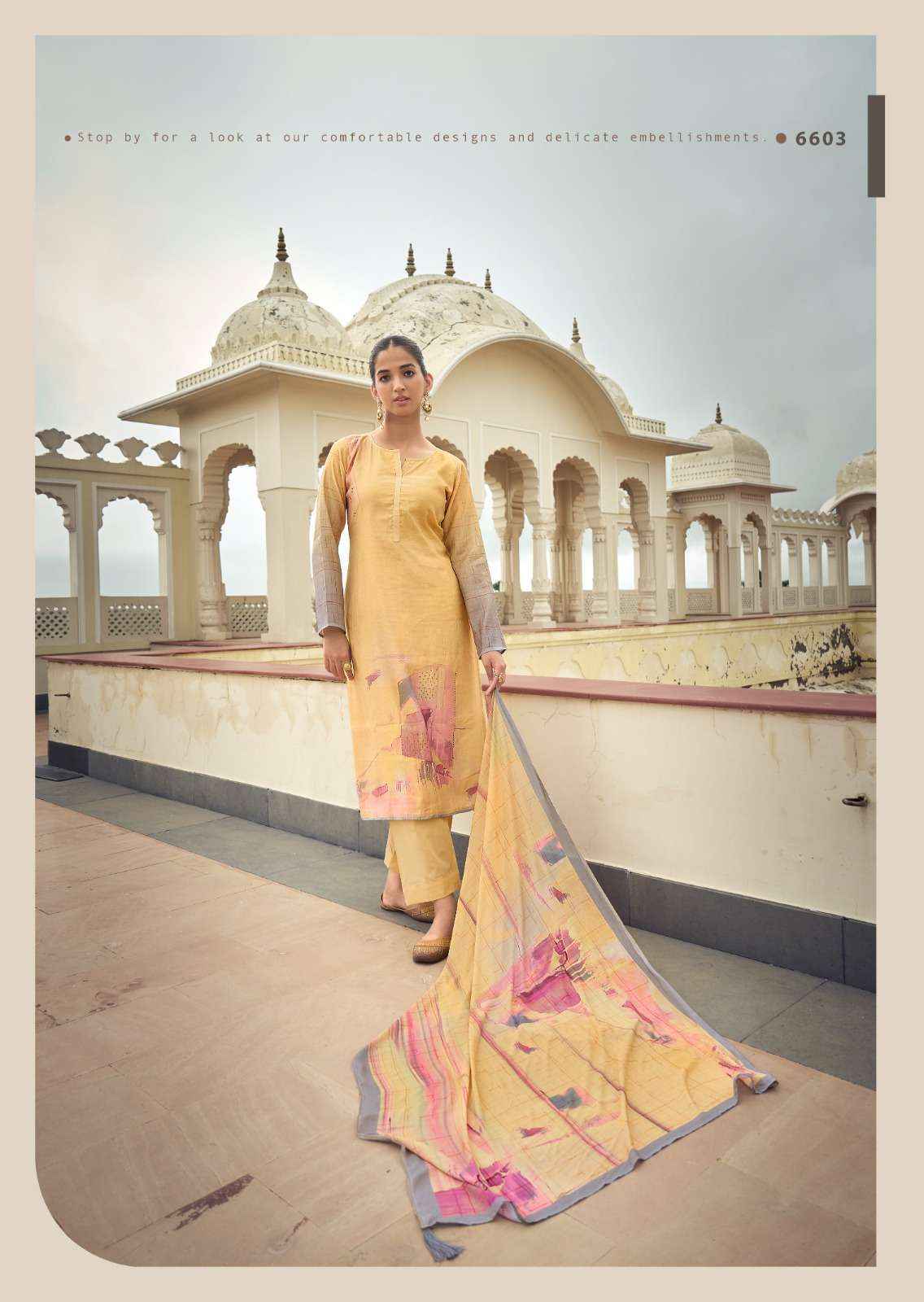 Prm Trendz Eknoor Wholesale Fancy Work Muslin Suits ( 6 Pcs Catalog )