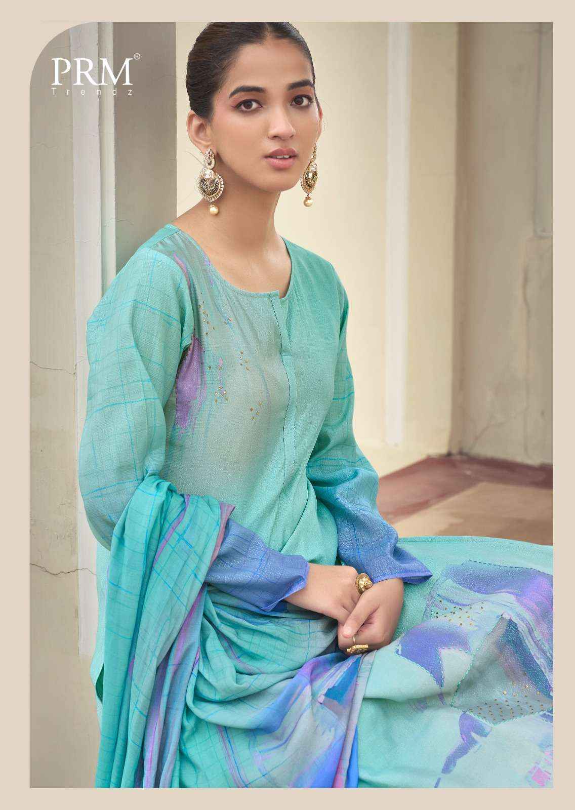 Prm Trendz Eknoor Wholesale Fancy Work Muslin Suits ( 6 Pcs Catalog )