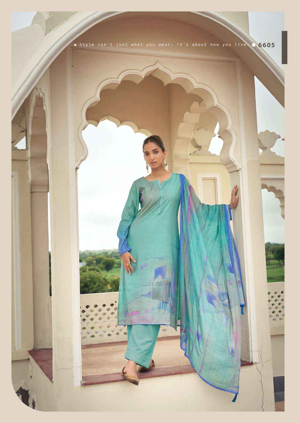 Prm Trendz Eknoor Wholesale Fancy Work Muslin Suits ( 6 Pcs Catalog )