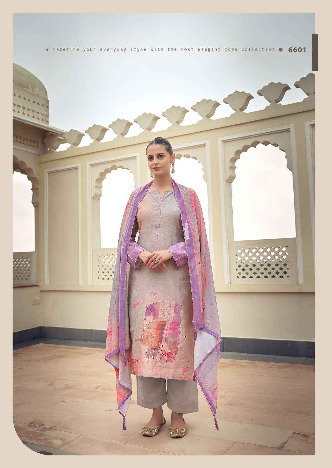 Prm Trendz Eknoor Wholesale Fancy Work Muslin Suits ( 6 Pcs Catalog )