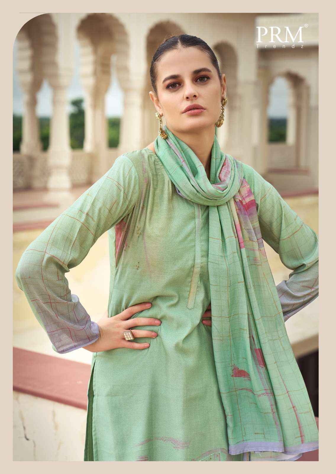 Prm Trendz Eknoor Wholesale Fancy Work Muslin Suits ( 6 Pcs Catalog )