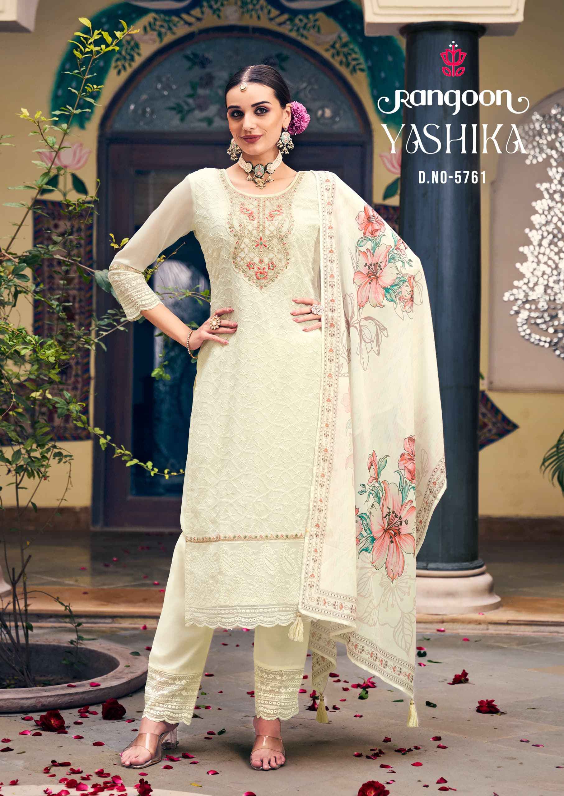 Rangoon Yashika Schiffli Georgette ReadyMade Suits ( 4 Pcs Catalogue )