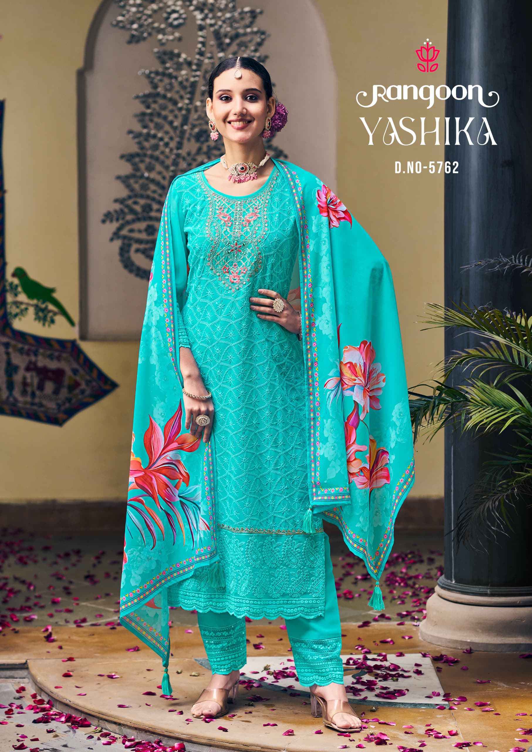 Rangoon Yashika Schiffli Georgette ReadyMade Suits ( 4 Pcs Catalogue )