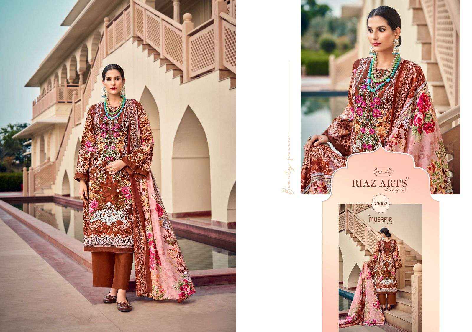 Riaz Arts Musafir Vol 15 Pakistani Karachi Lawn Dress Material ( 8 Pcs Catalogue )