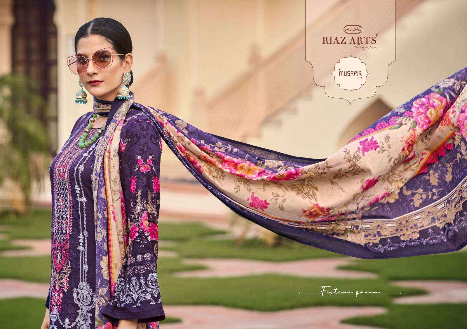 Riaz Arts Musafir Vol 15 Pakistani Karachi Lawn Dress Material ( 8 Pcs Catalogue )