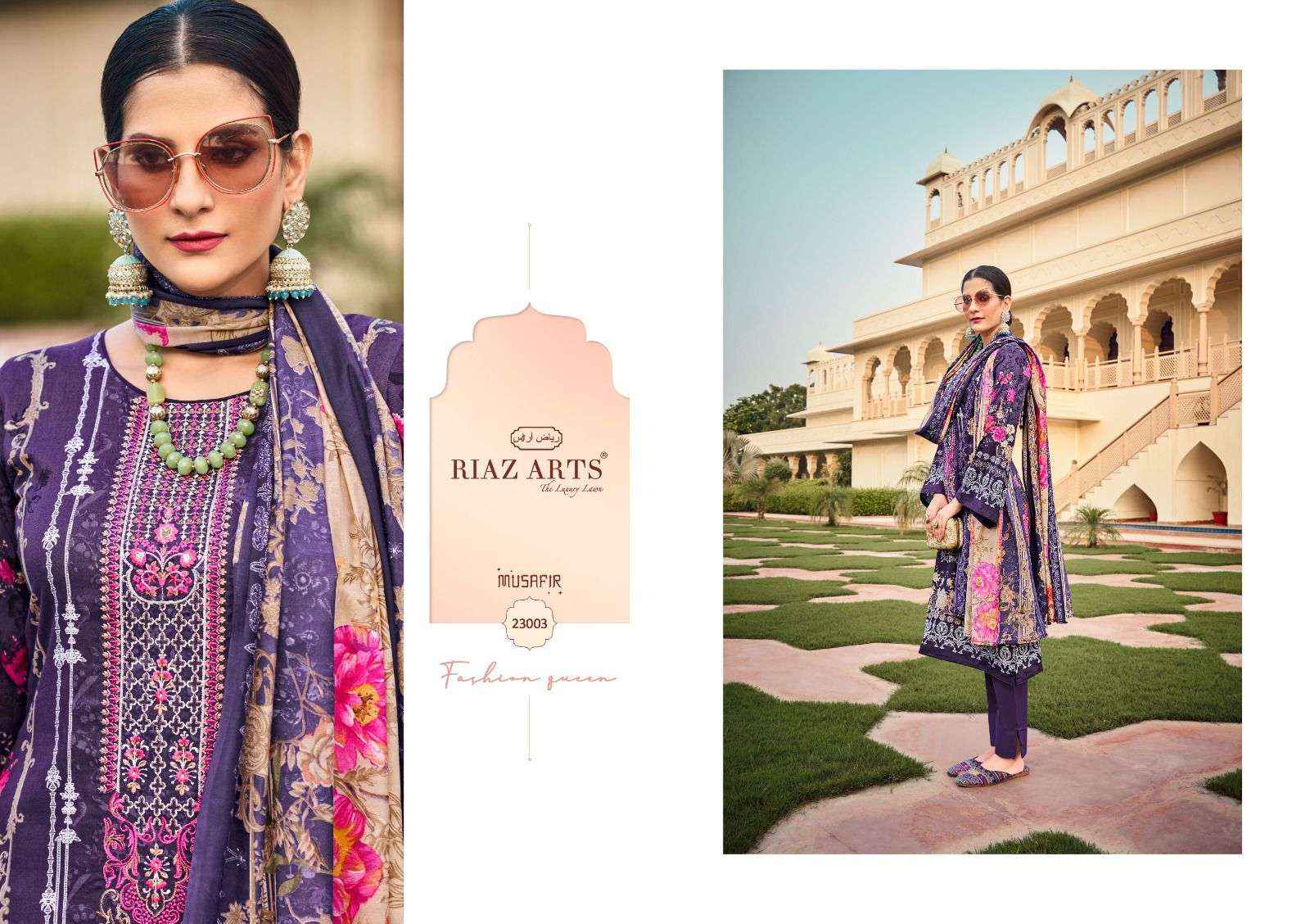 Riaz Arts Musafir Vol 15 Pakistani Karachi Lawn Dress Material ( 8 Pcs Catalogue )