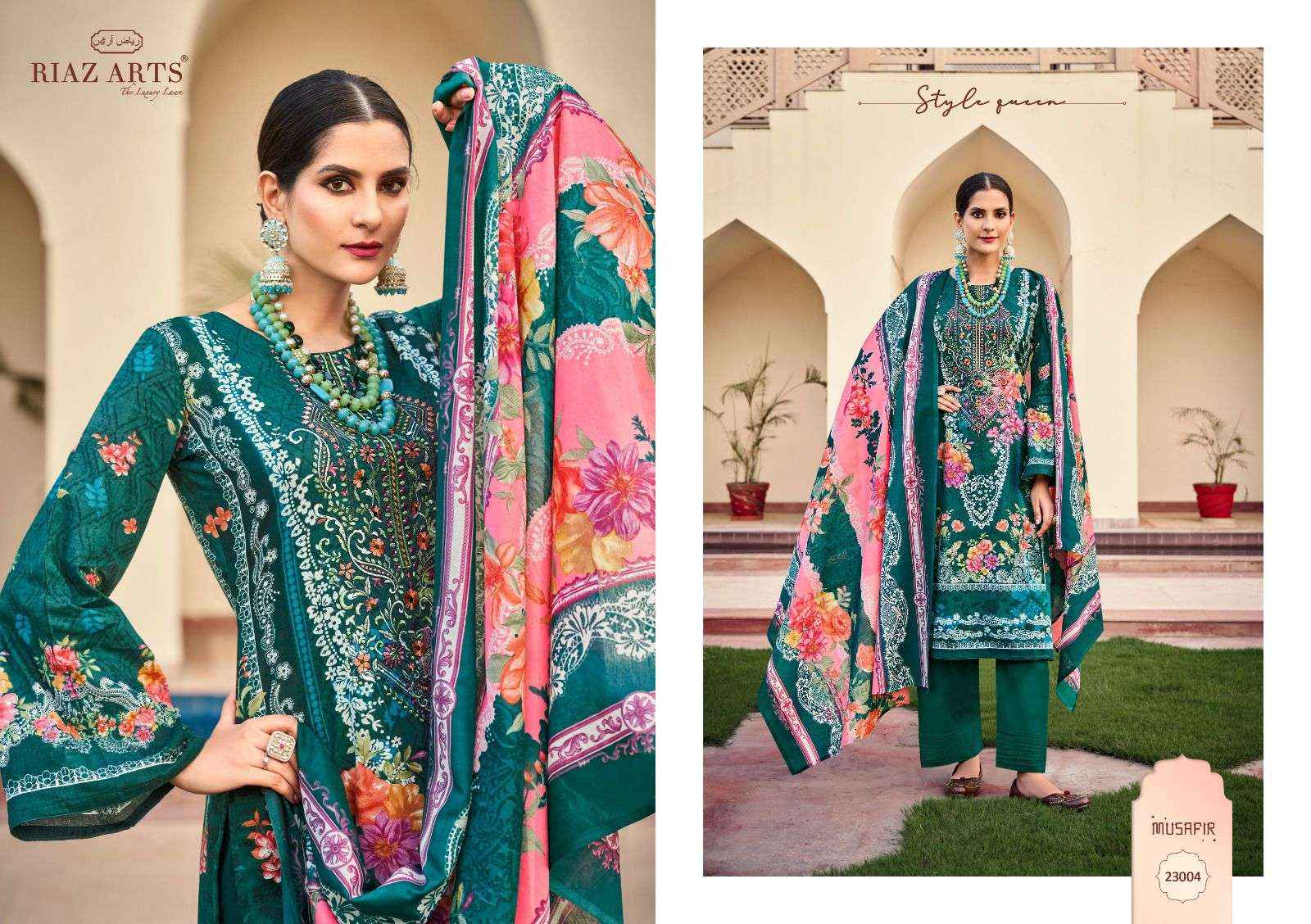 Riaz Arts Musafir Vol 15 Pakistani Karachi Lawn Dress Material ( 8 Pcs Catalogue )