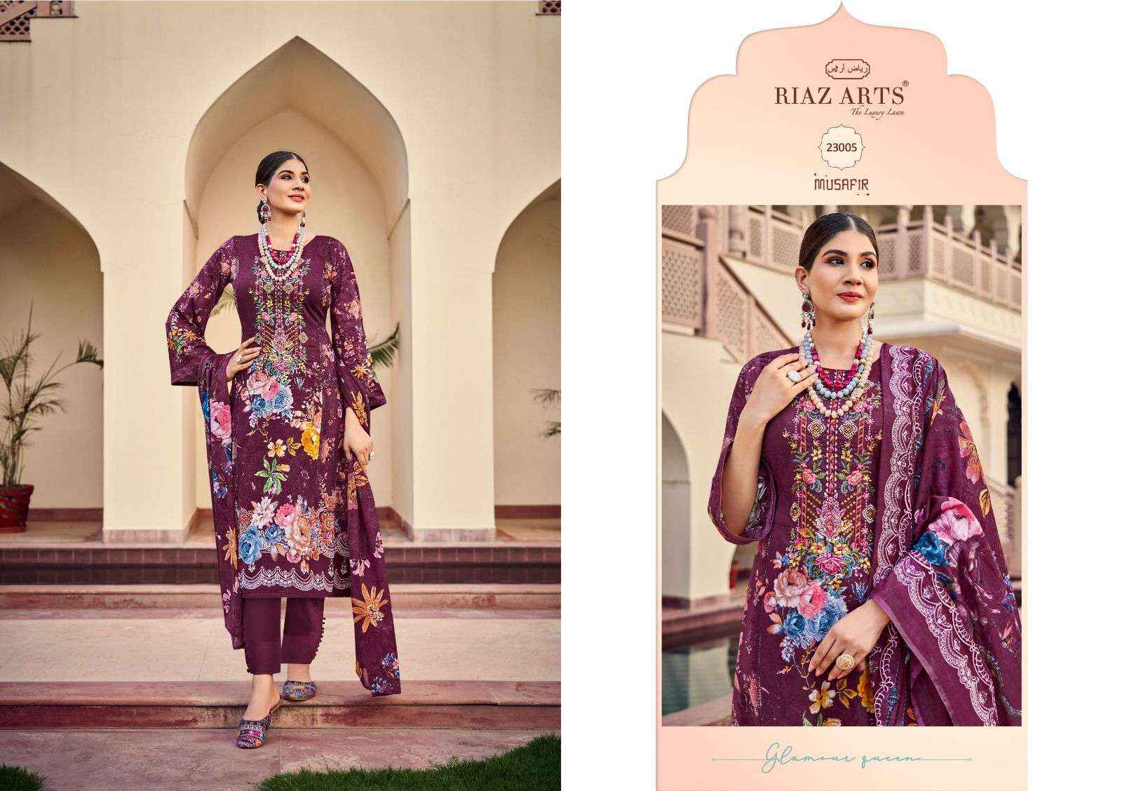 Riaz Arts Musafir Vol 15 Pakistani Karachi Lawn Dress Material ( 8 Pcs Catalogue )