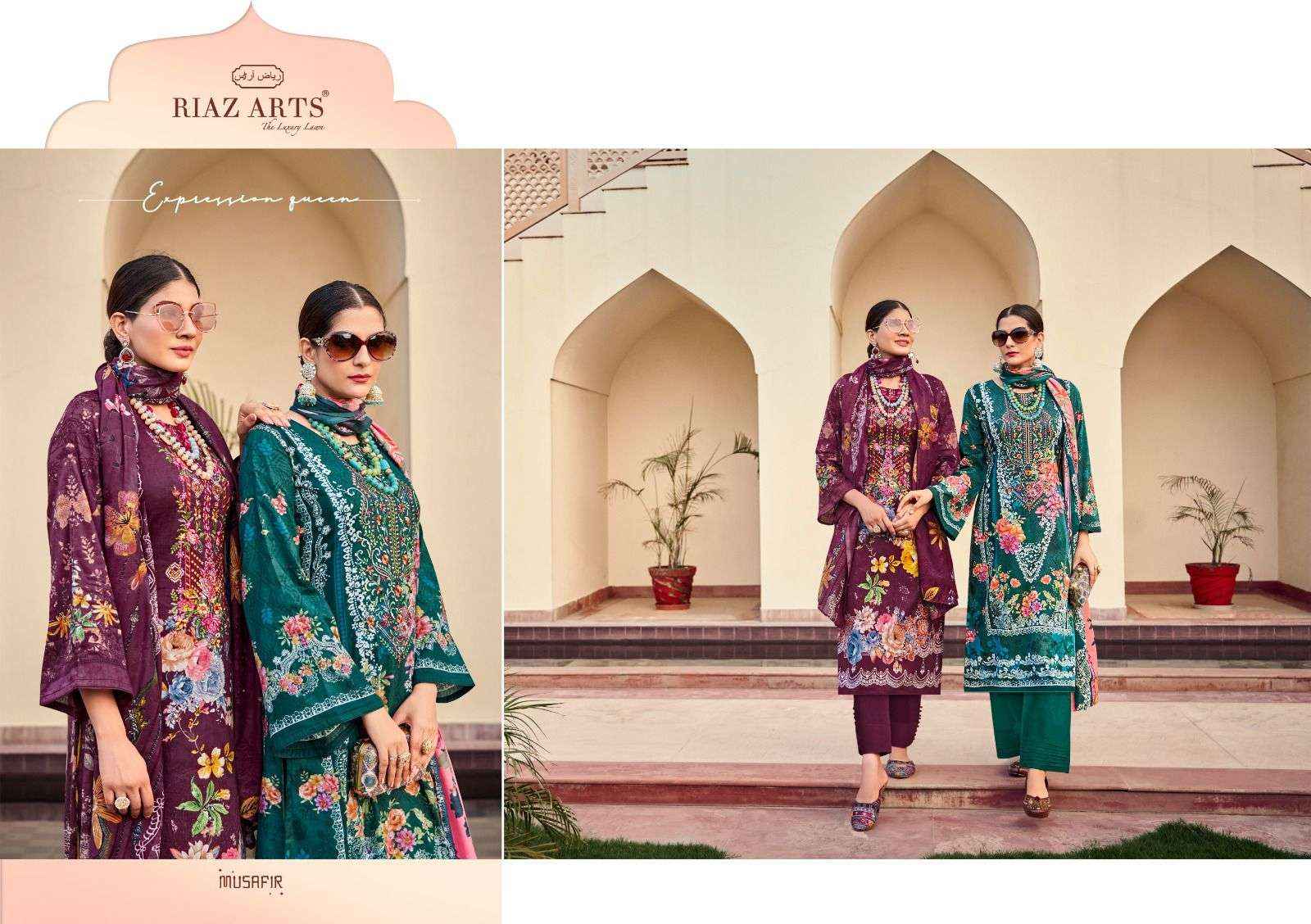 Riaz Arts Musafir Vol 15 Pakistani Karachi Lawn Dress Material ( 8 Pcs Catalogue )