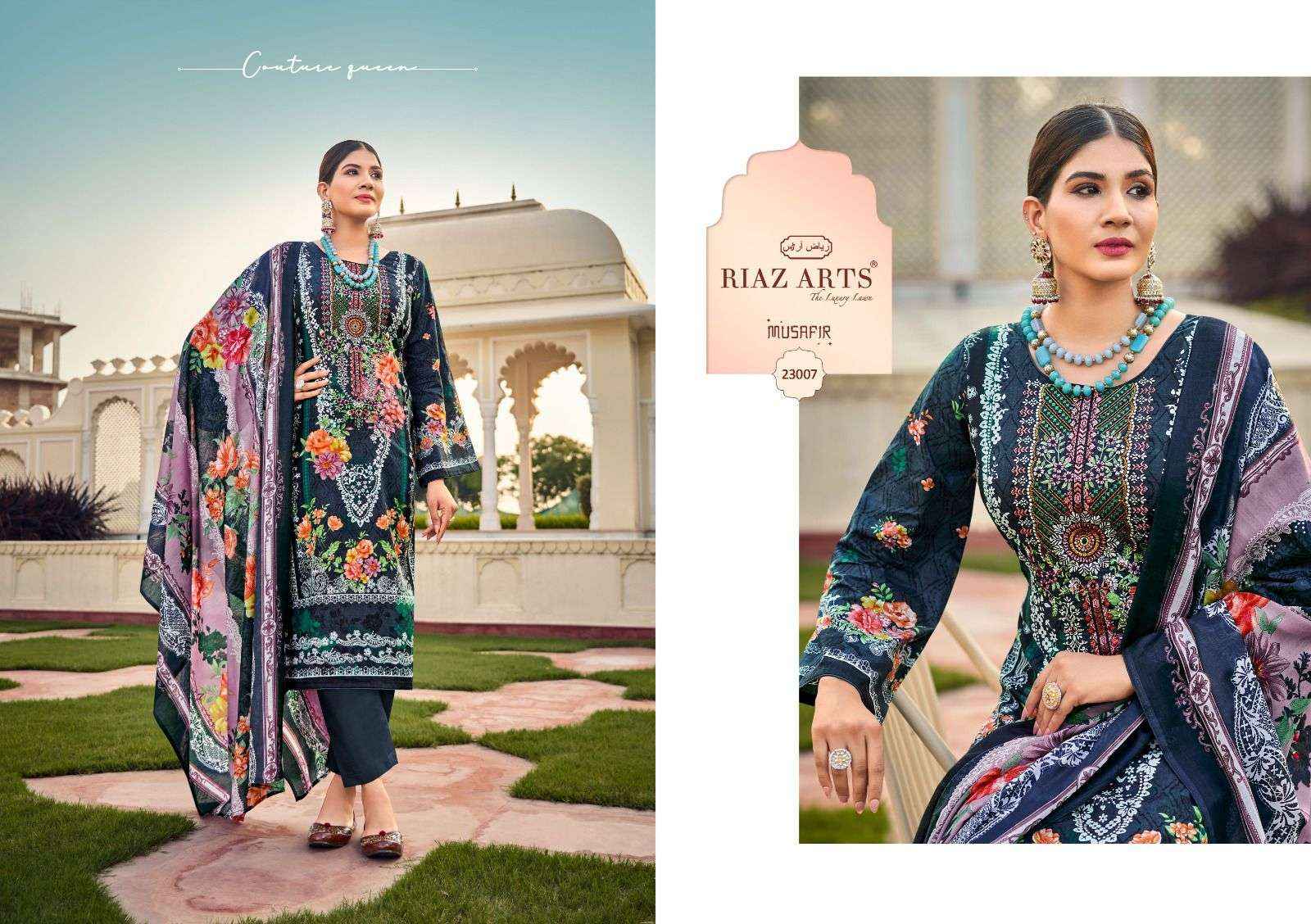 Riaz Arts Musafir Vol 15 Pakistani Karachi Lawn Dress Material ( 8 Pcs Catalogue )