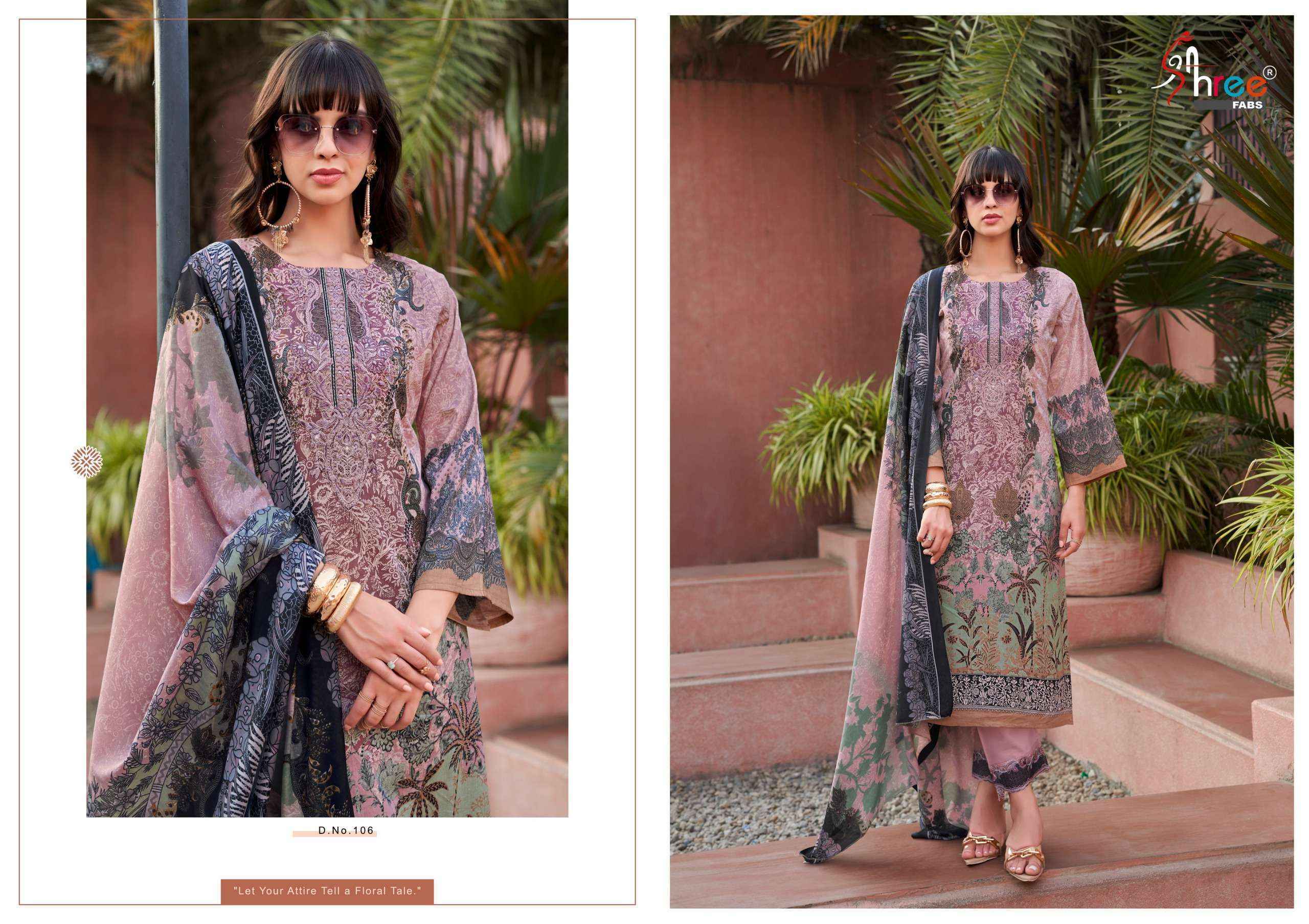 Shree Fabs Mashaal Emb Lawn Vol 1 Wholesale Cotton Dress Material