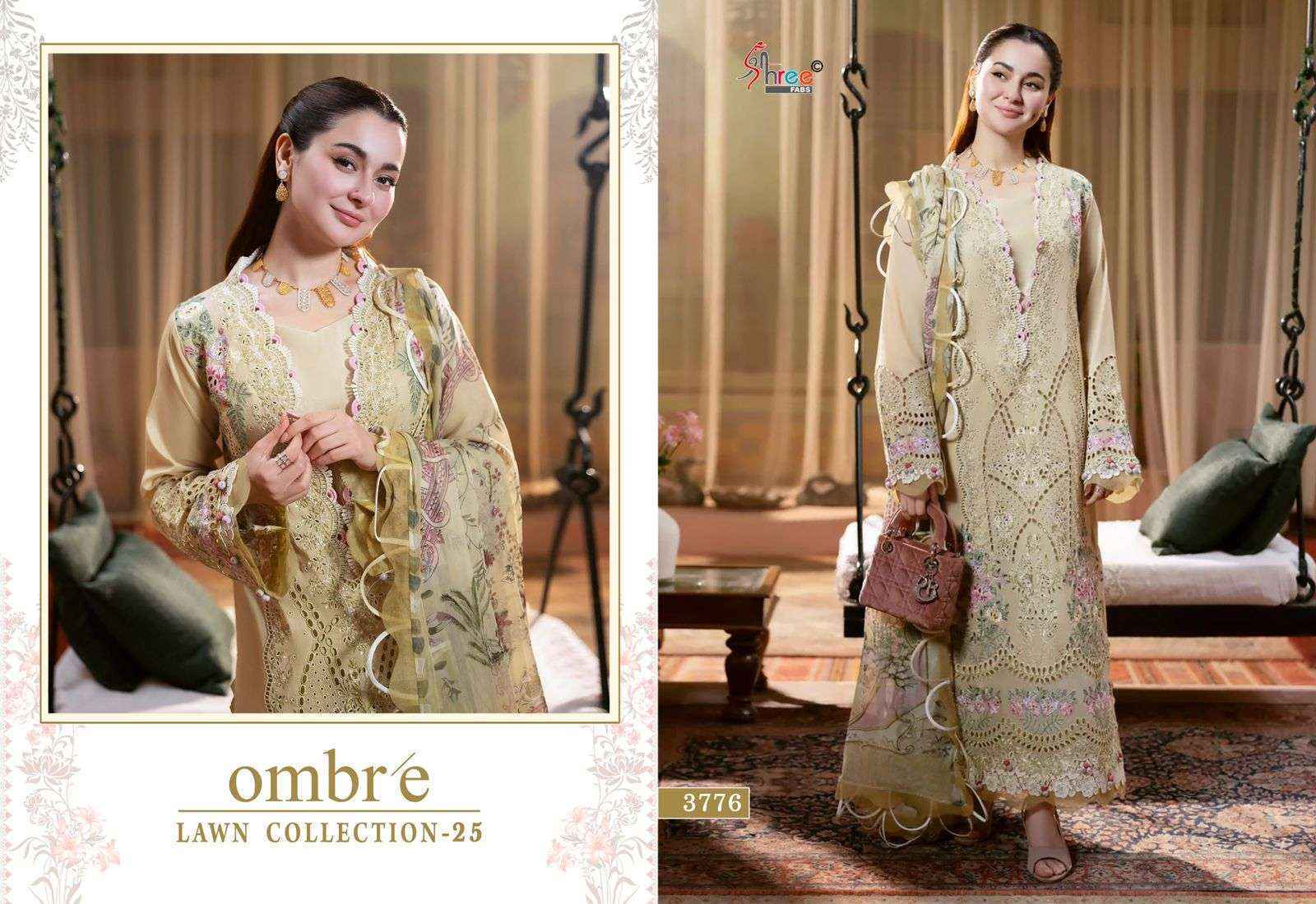 Shree Fabs Ombre Lawn Collection 25 Wholesale Cotton Dress Material ( 6 pcs Catalogue )