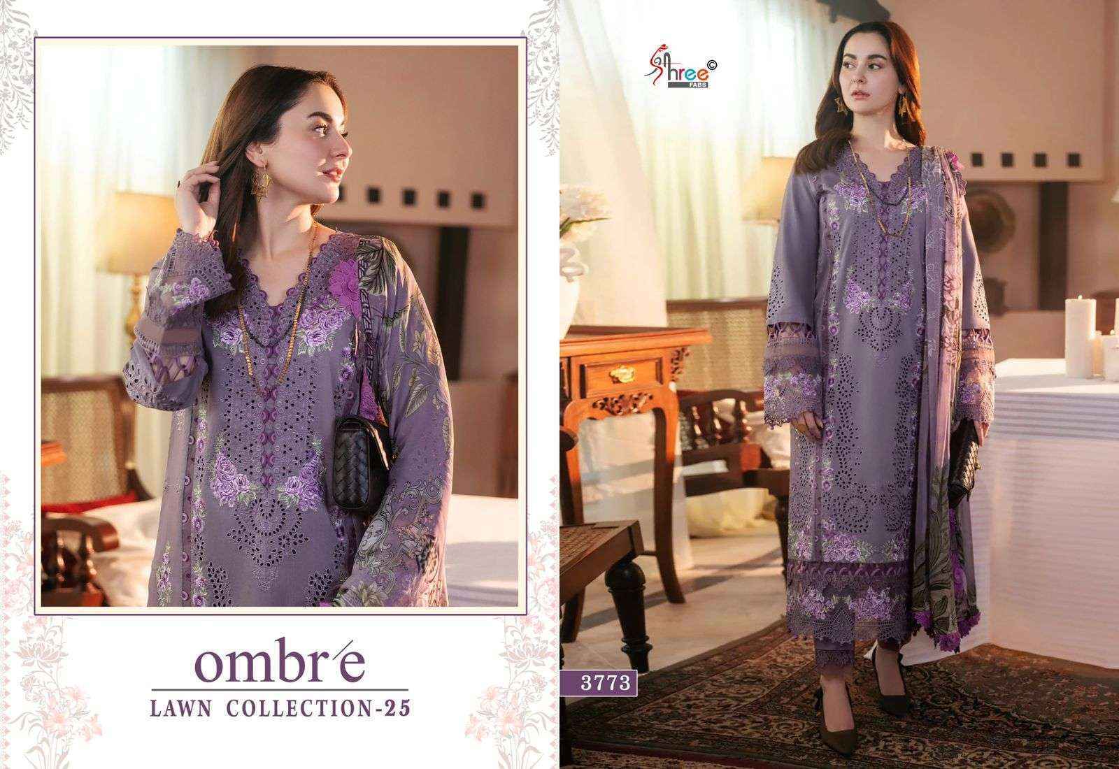 Shree Fabs Ombre Lawn Collection 25 Wholesale Cotton Dress Material ( 6 pcs Catalogue )