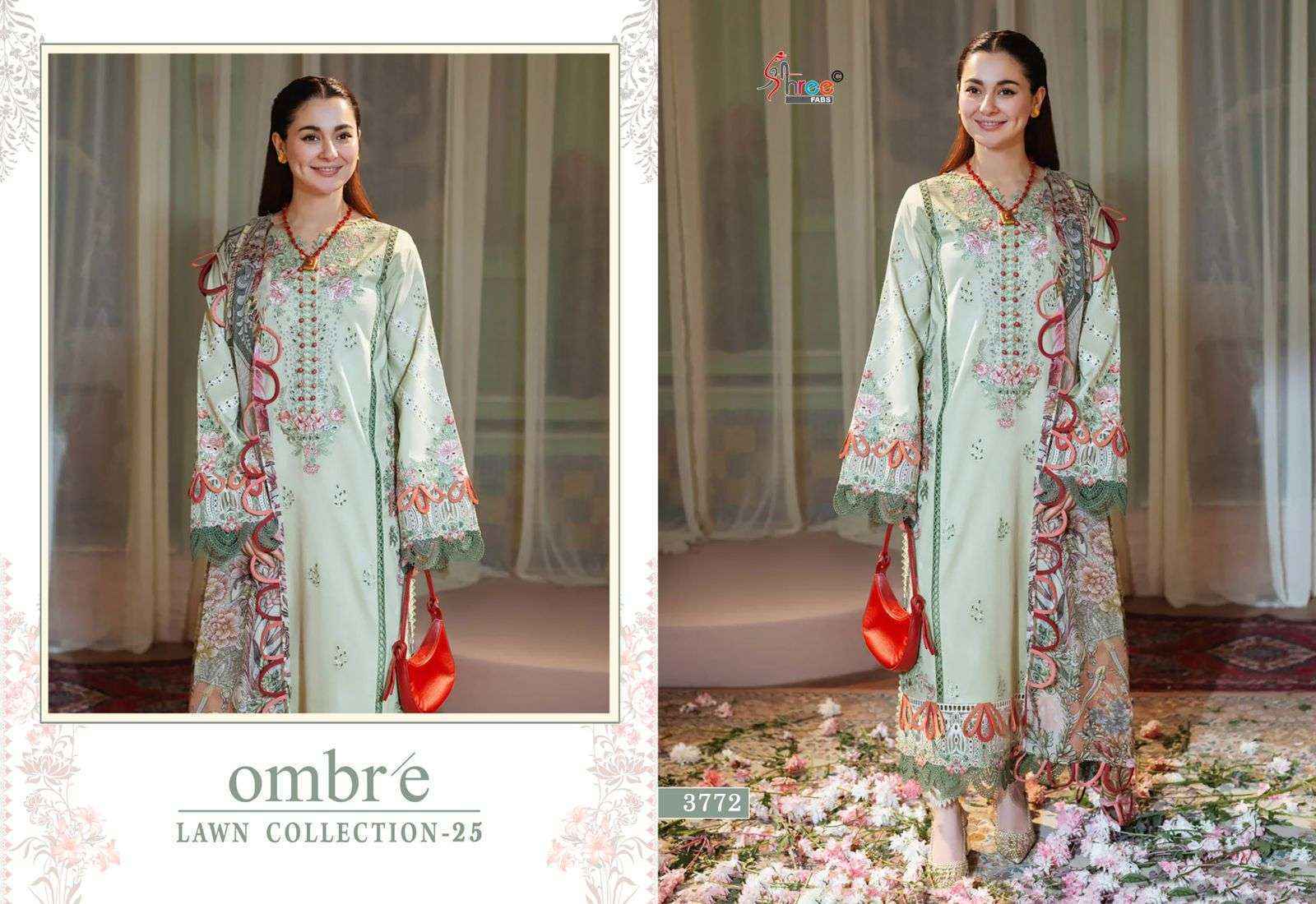 Shree Fabs Ombre Lawn Collection 25 Wholesale Cotton Dress Material ( 6 pcs Catalogue )
