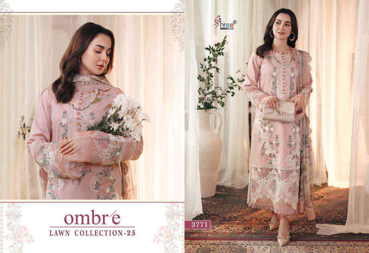 Shree Fabs Ombre Lawn Collection 25 Wholesale Cotton Dress Material ( 6 pcs Catalogue )