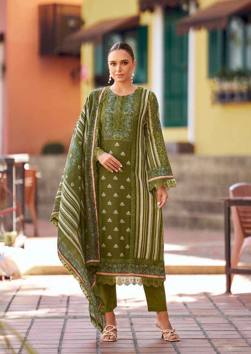 THE HERMITAGE SHOP BAGH EDITION 2 JAM SATIN DIGITAL PRINT WITH FANCY WORK DRESS MATERIAL WHOLESALE PRICE ( 6 PCS CATALOG )