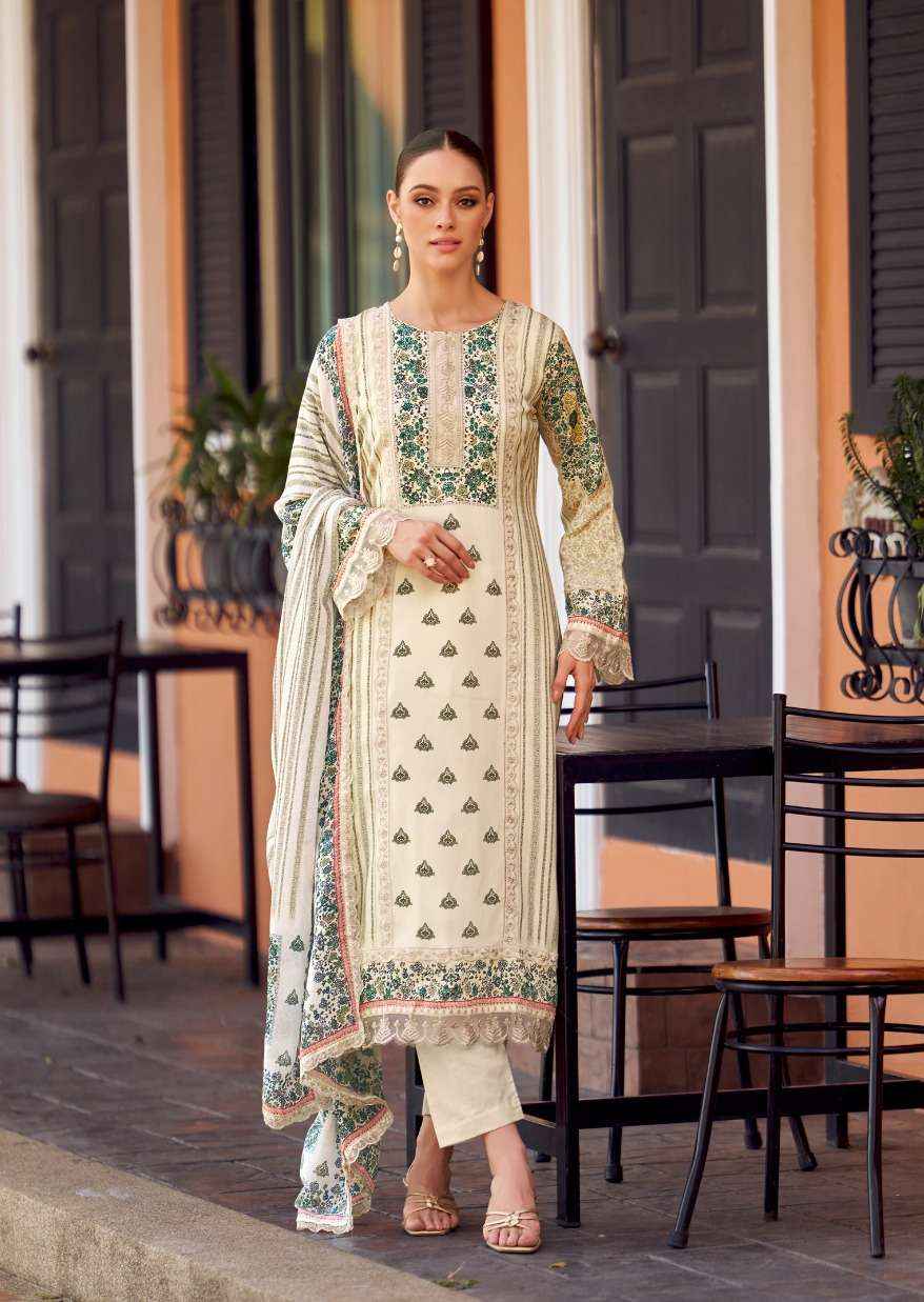 THE HERMITAGE SHOP BAGH EDITION 2 JAM SATIN DIGITAL PRINT WITH FANCY WORK DRESS MATERIAL WHOLESALE PRICE ( 6 PCS CATALOG )