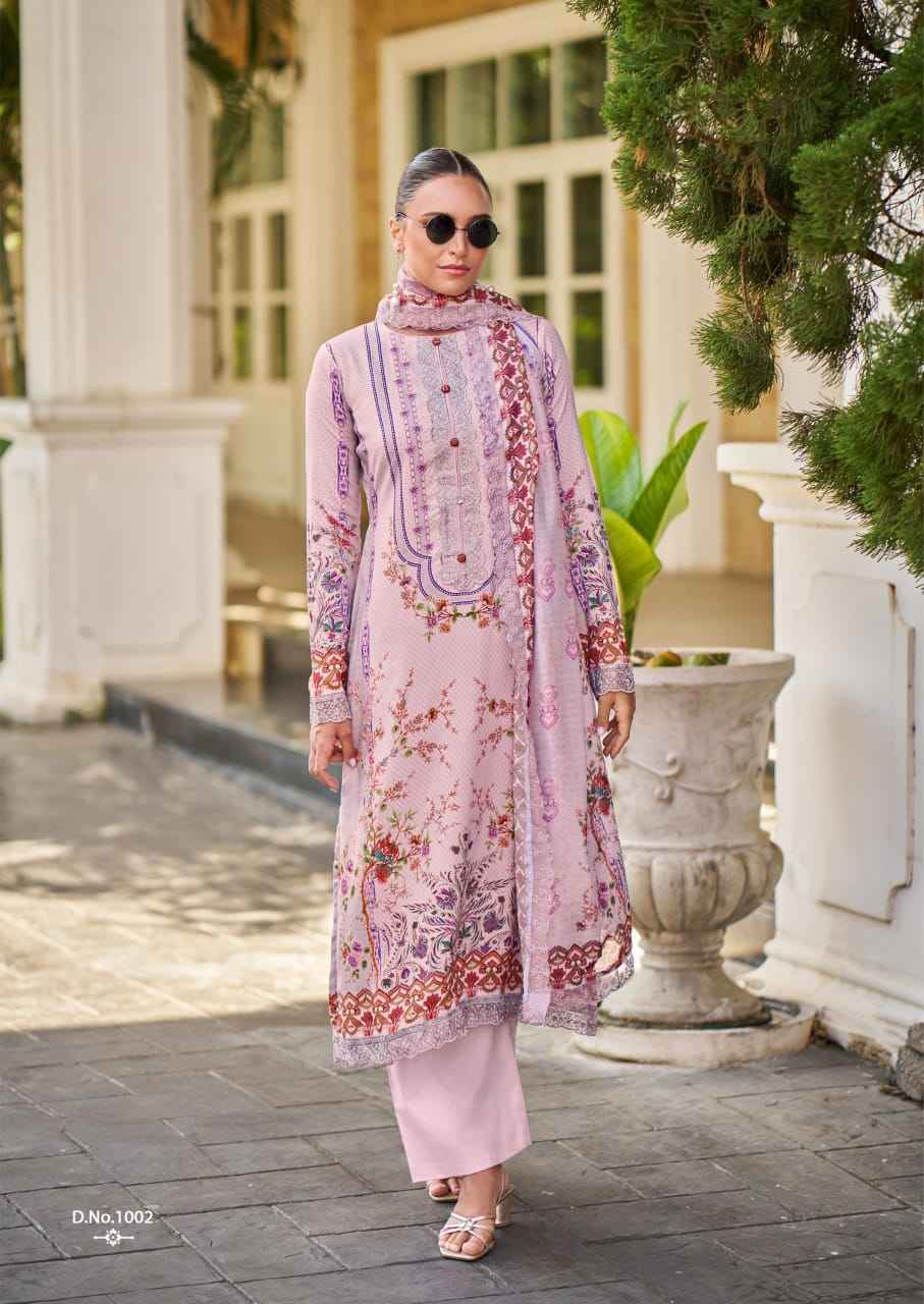 The Hermitage Shop Binsaeed Originals Jam Satin Dress Material Wholesale Price ( 8 Pcs Catalog )