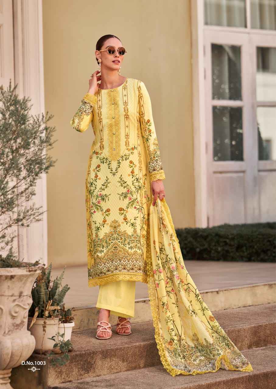 The Hermitage Shop Binsaeed Originals Jam Satin Dress Material Wholesale Price ( 8 Pcs Catalog )