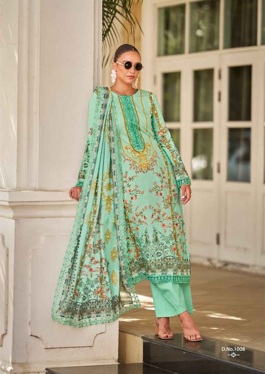 The Hermitage Shop Binsaeed Originals Jam Satin Dress Material Wholesale Price ( 8 Pcs Catalog )
