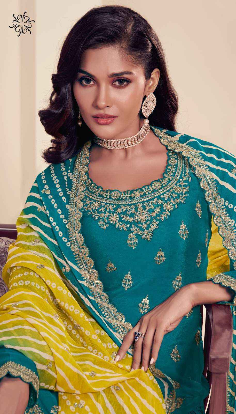 Vinay Fashion Kuleesh Rang Plus Partywear Sharara Style Dress Material ( 5 Pcs Catalogue )