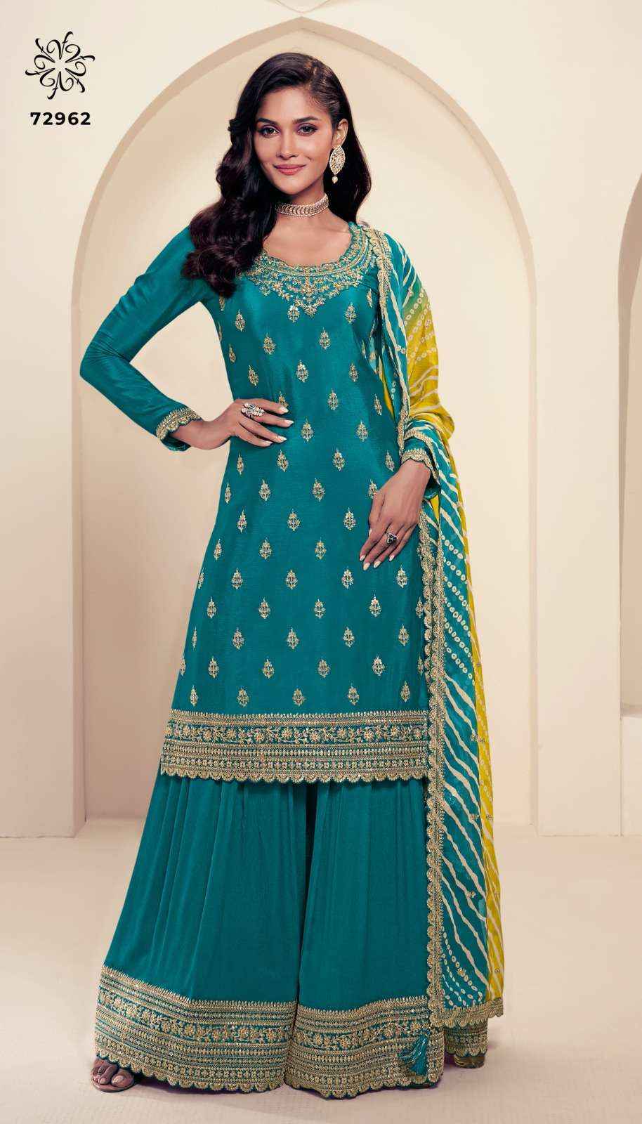 Vinay Fashion Kuleesh Rang Plus Partywear Sharara Style Dress Material ( 5 Pcs Catalogue )
