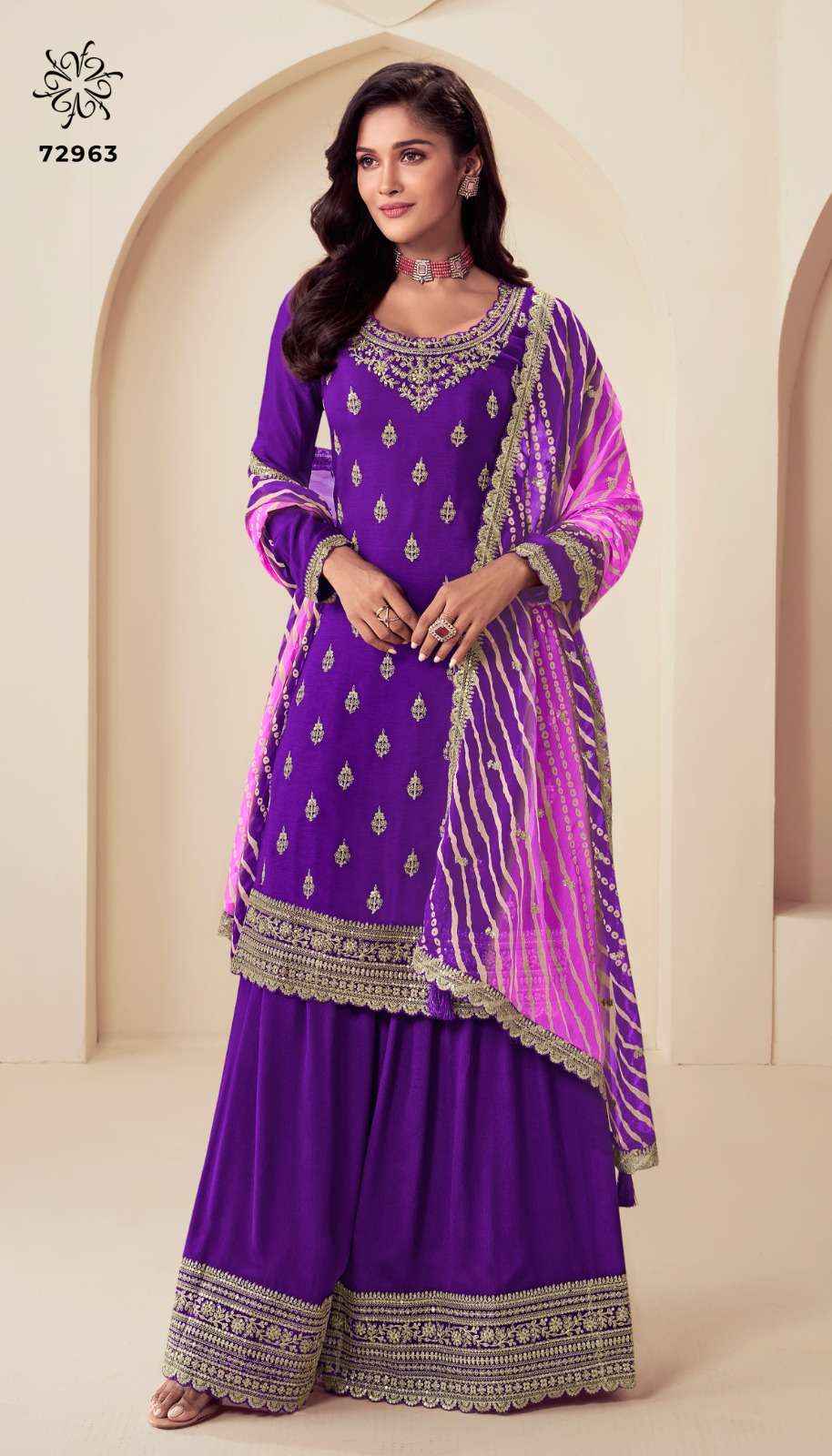 Vinay Fashion Kuleesh Rang Plus Partywear Sharara Style Dress Material ( 5 Pcs Catalogue )