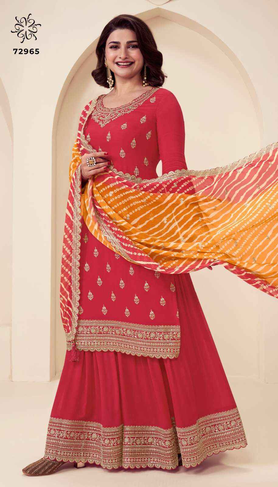 Vinay Fashion Kuleesh Rang Plus Partywear Sharara Style Dress Material ( 5 Pcs Catalogue )