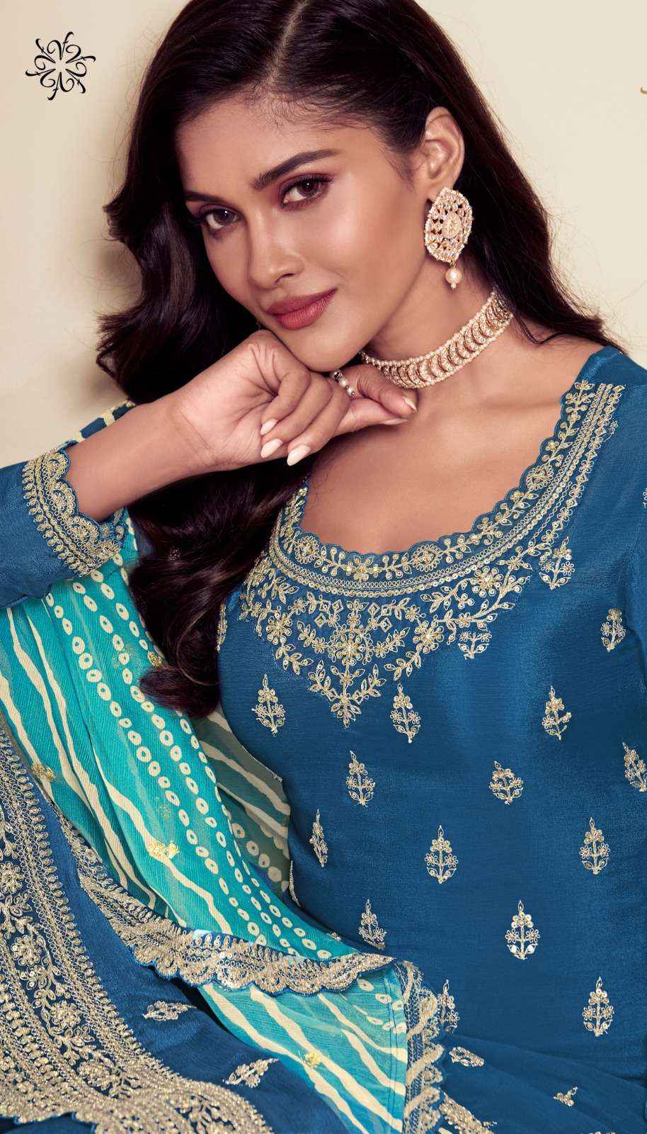 Vinay Fashion Kuleesh Rang Plus Partywear Sharara Style Dress Material ( 5 Pcs Catalogue )