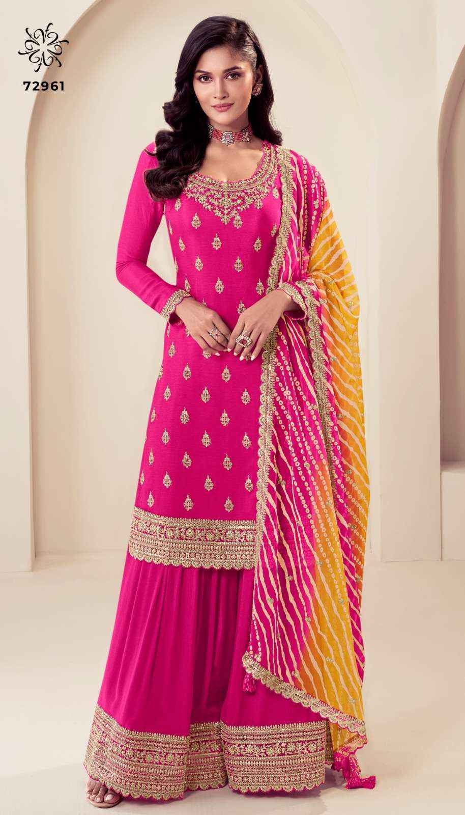 Vinay Fashion Kuleesh Rang Plus Partywear Sharara Style Dress Material ( 5 Pcs Catalogue )