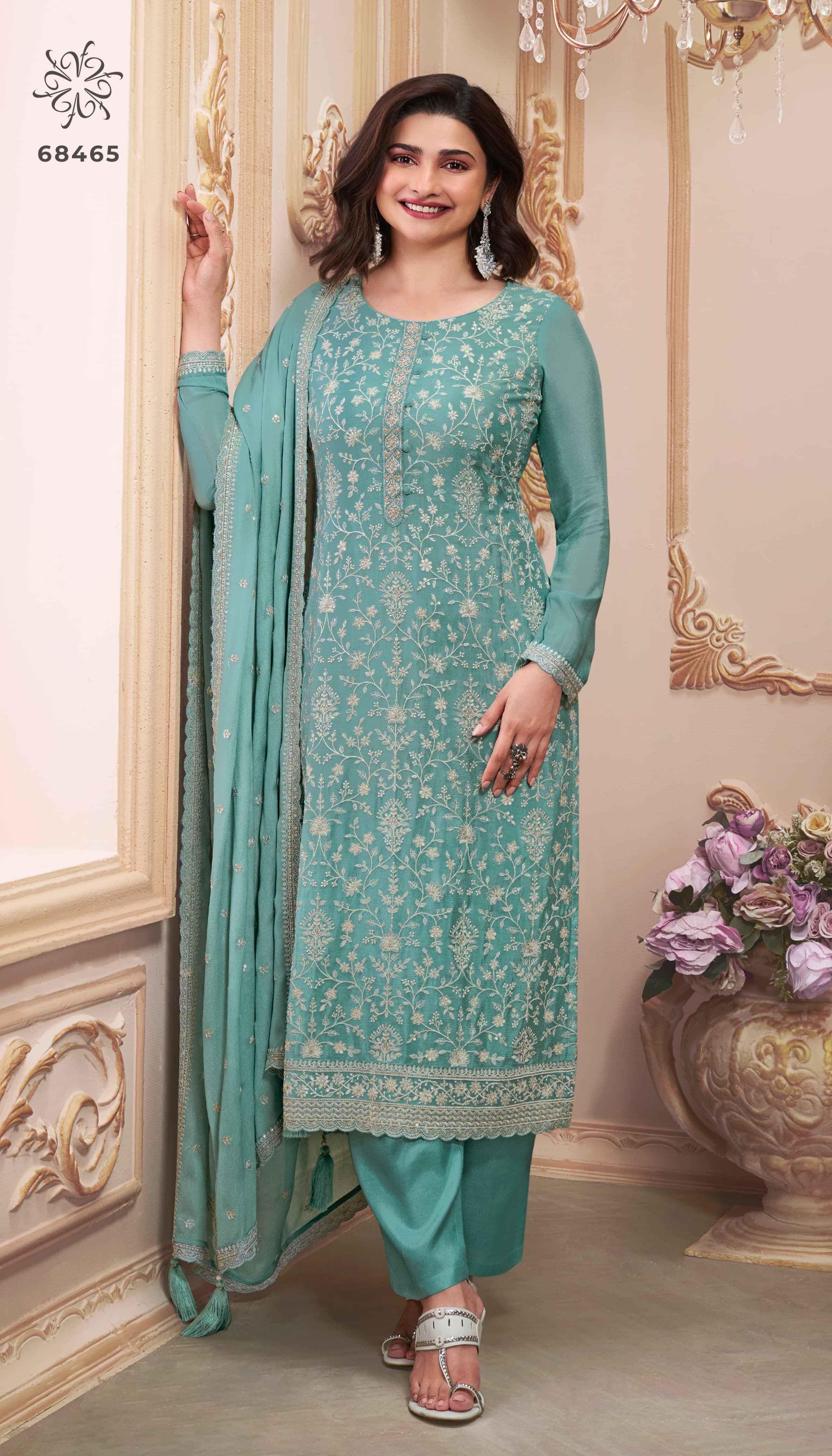 Vinay Fashion Kuleesh Saira Nx Chinon Embroidered Dress Material ( 5 Pcs Catalogue )