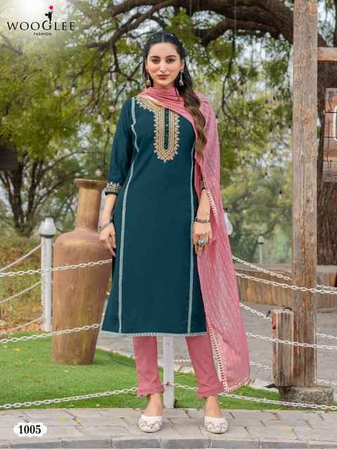Wooglee Fashion Moksha Wholesale Viscouse Kurti Combo ( 5 pcs Catalogue )