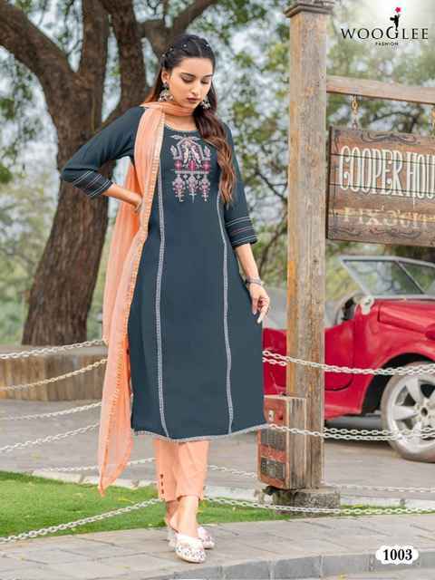Wooglee Fashion Moksha Wholesale Viscouse Kurti Combo ( 5 pcs Catalogue )