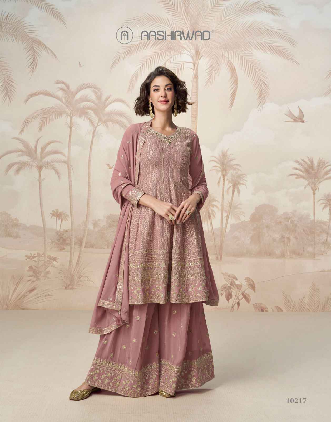 Aashirwad Creation Shivani Readymade Georgette Suit Wholesale Rate ( 3 Pcs Catalog )