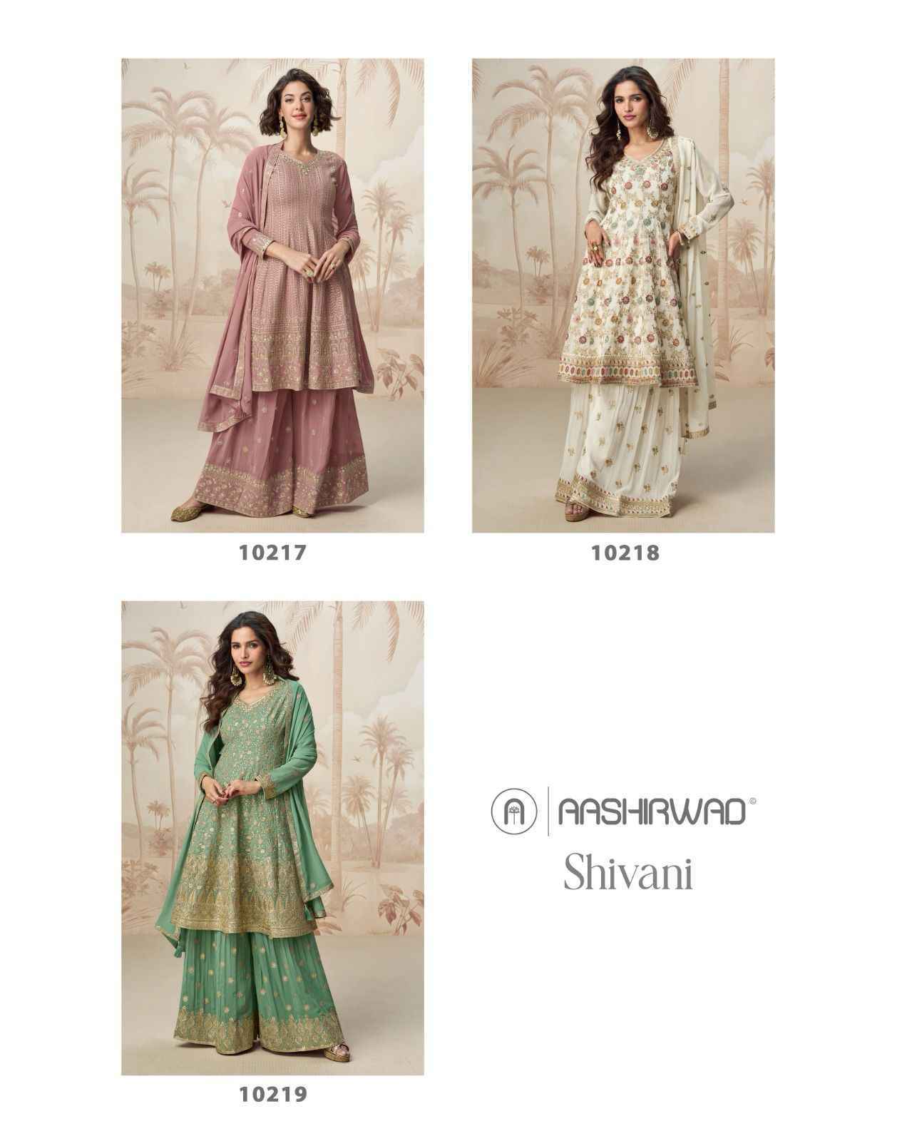 Aashirwad Creation Shivani Readymade Georgette Suit Wholesale Rate ( 3 Pcs Catalog )