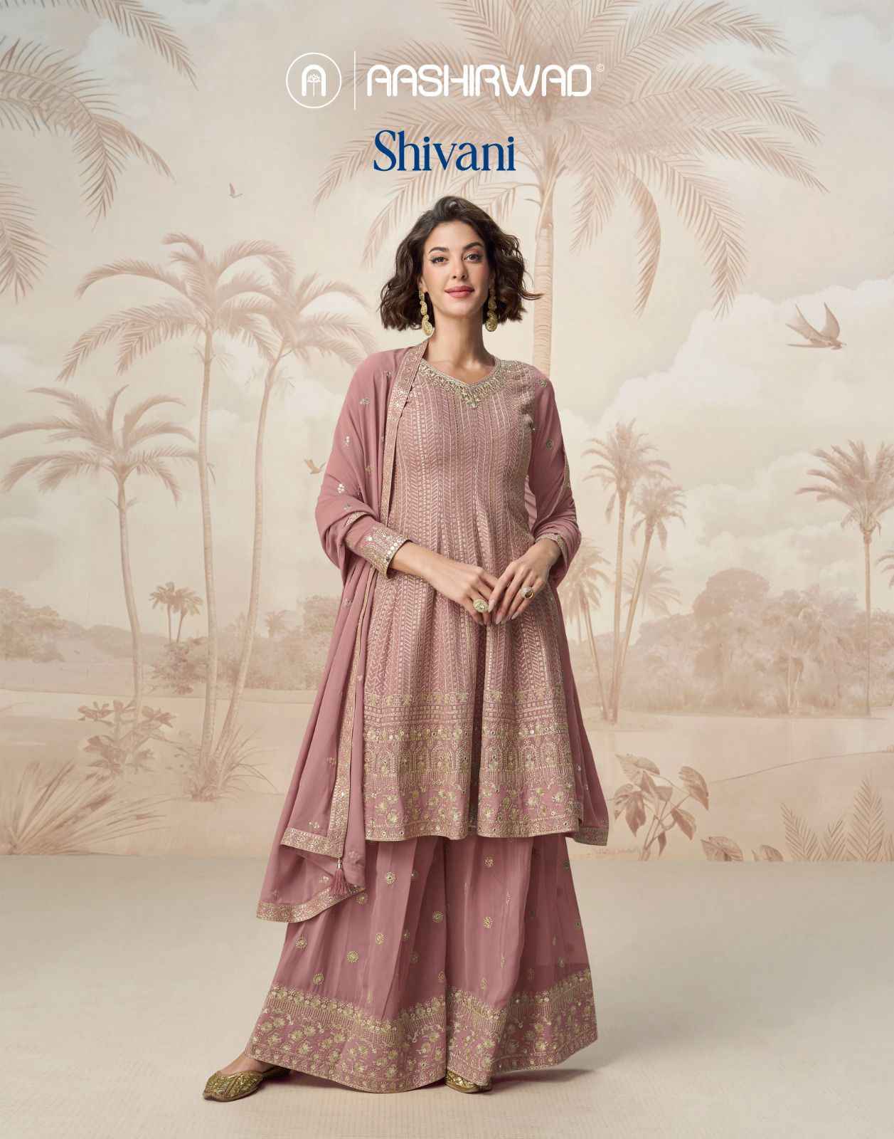 Aashirwad Creation Shivani Readymade Georgette Suit Wholesale Rate ( 3 Pcs Catalog )