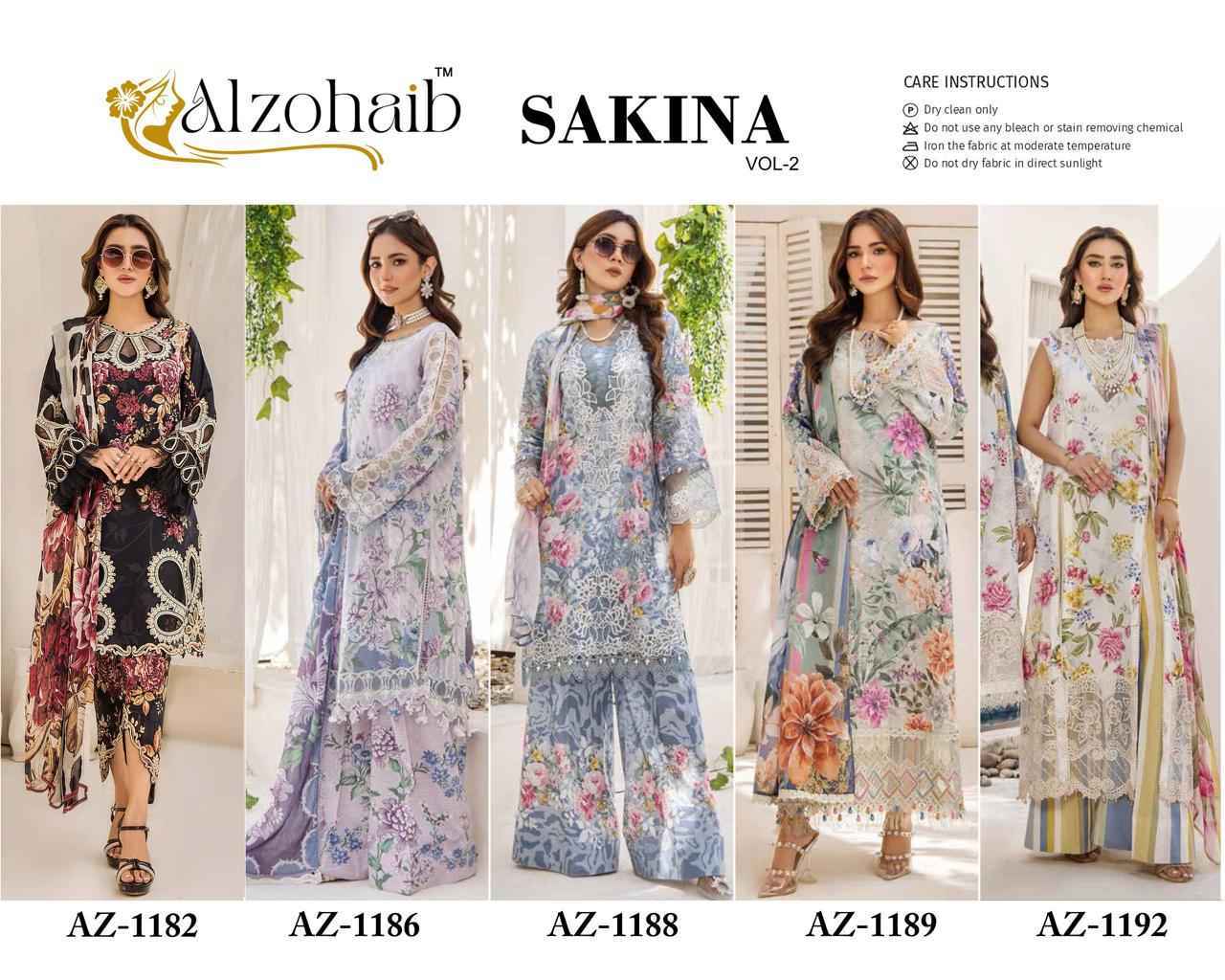 Al zohaib Sakina Coton Wholesale Pakistani Suits ( 5 pcs Catalogue )
