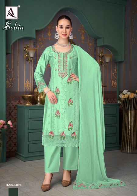 Alok Sobia Viscouse Rayon Salwar Kameez - Wholesale Factory ( 4 pcs Catalogue )