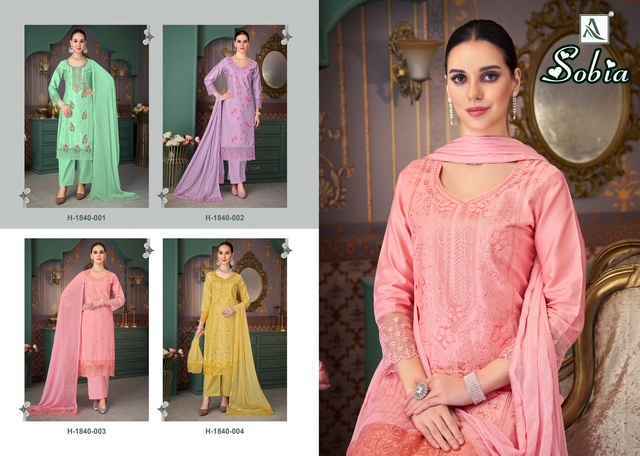 Alok Sobia Viscouse Rayon Salwar Kameez - Wholesale Factory ( 4 pcs Catalogue )