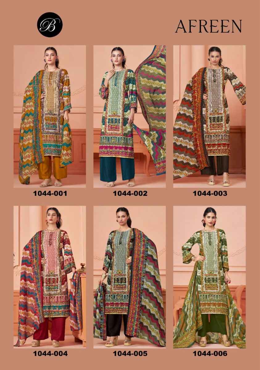 Belliza Designer Afreen Wholesale Viscouse Reyon Suits ( 6 pcs Catalogue )