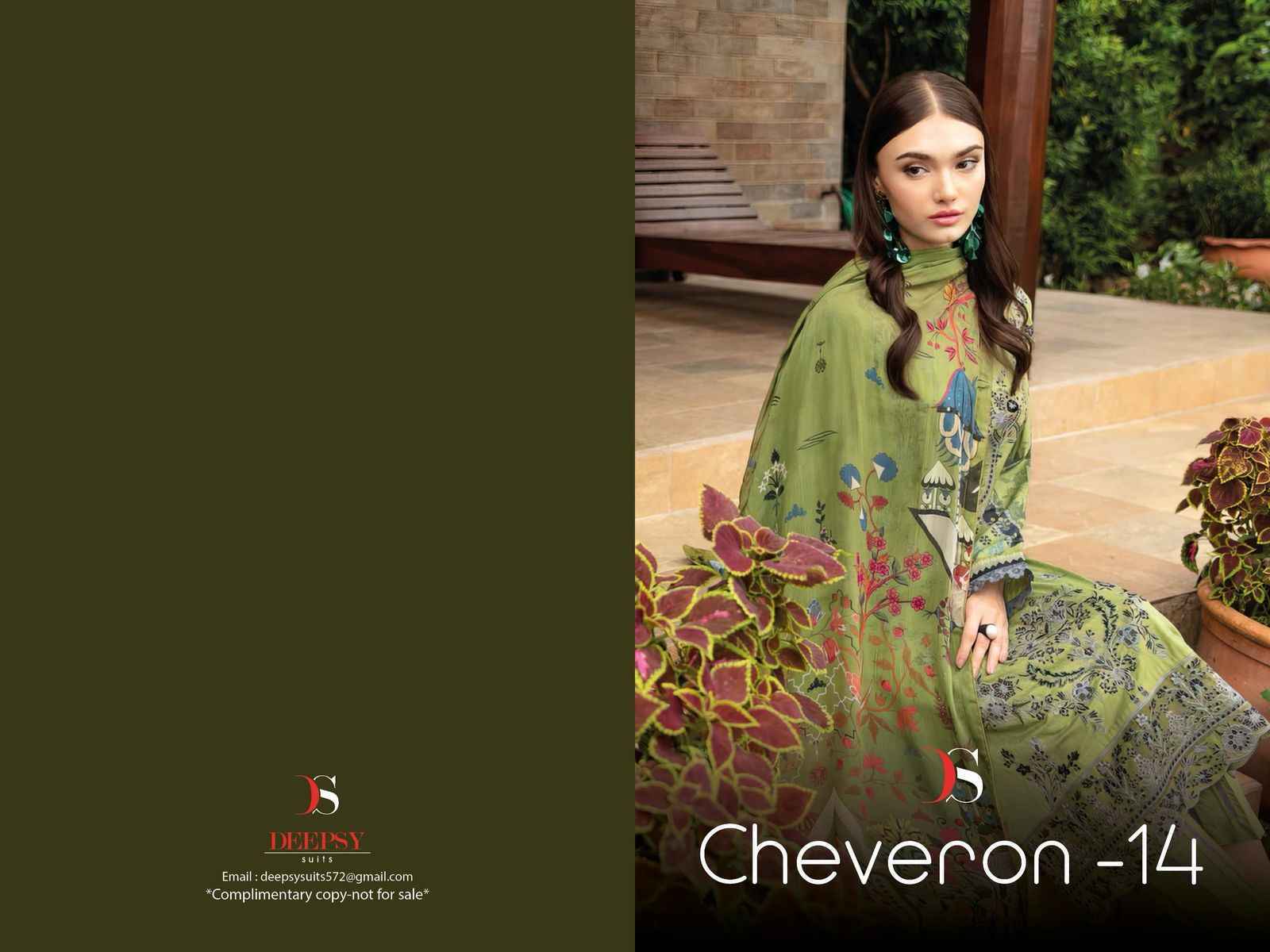 Deepsy Suits Cheveron Vol 14 Cotton Pakistani Suits Wholesale Price ( 8 pcs Catalogue )