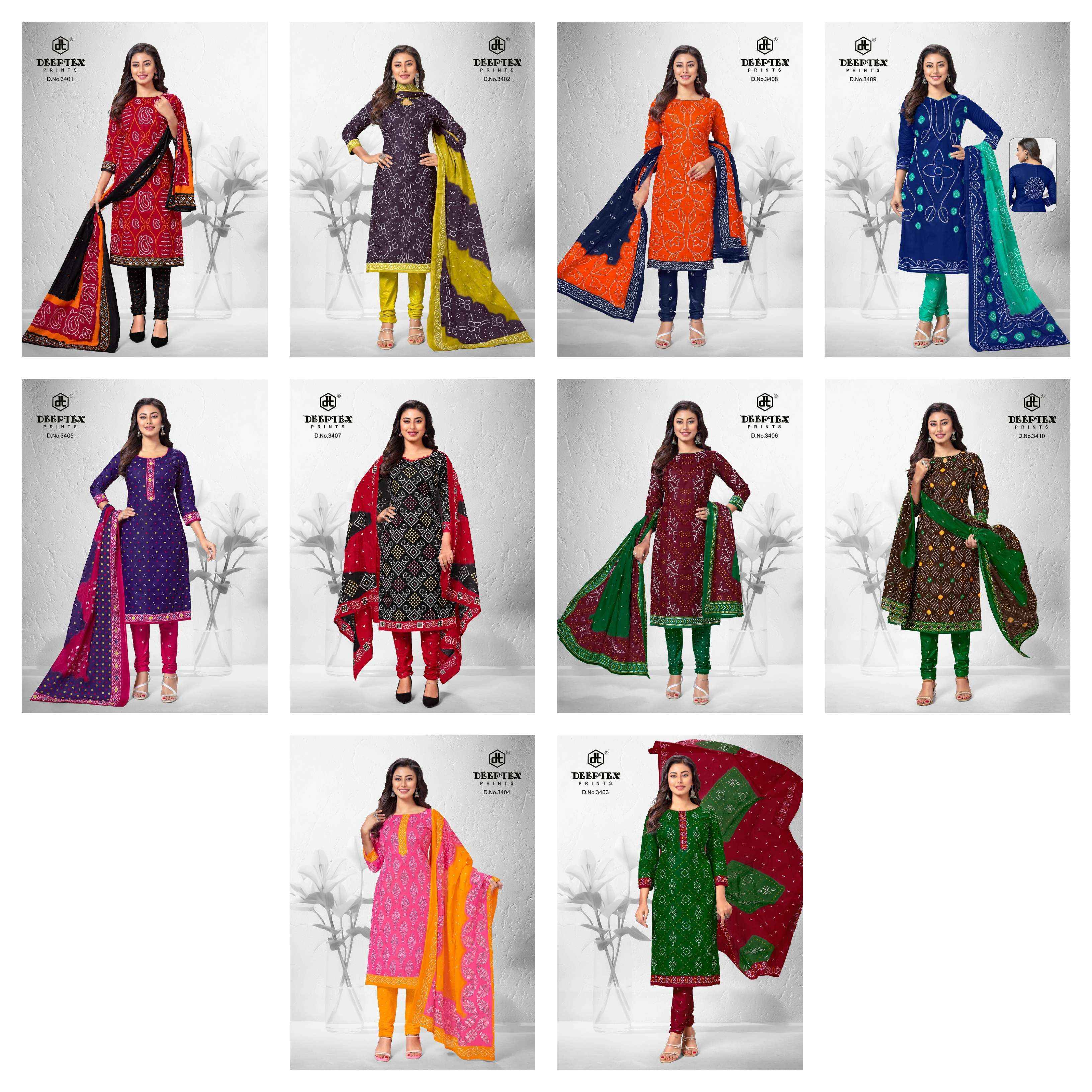 Deeptex Prints Classic Chunaris Vol 34 Wholesale Dress Material ( 10 pcs Catalogue )