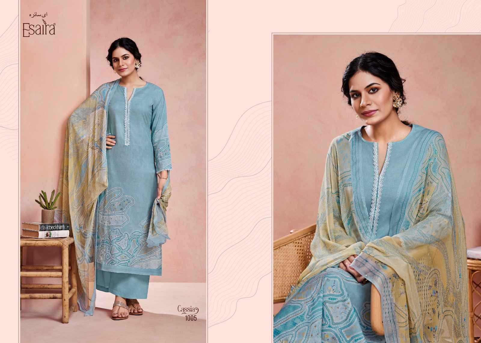 Esaira Cassia Cambric Cotton Pakistani Suits ( 8 pcs Catalogue )