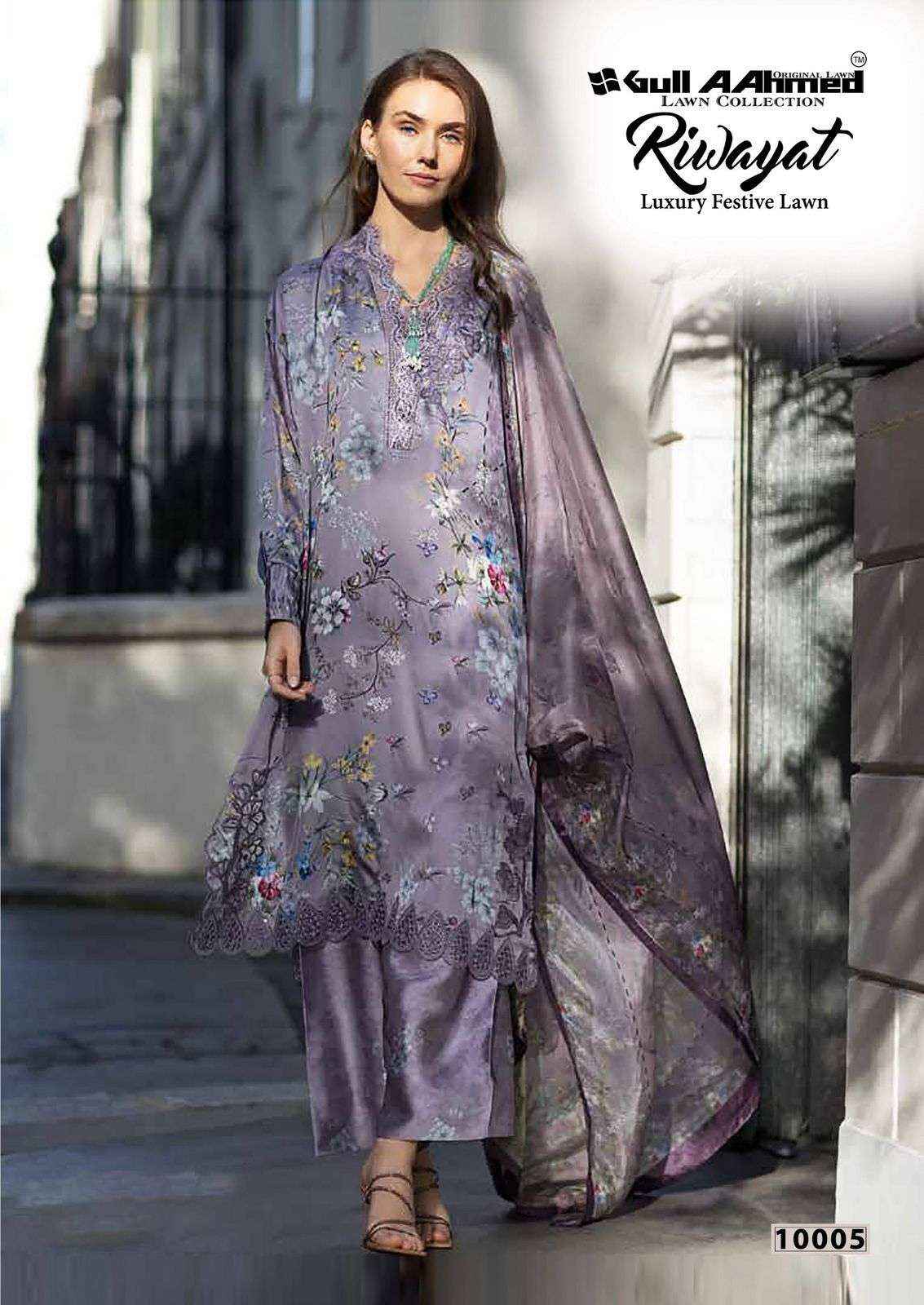 Gul Ahmed Riwayat Vol 10 Printed Pure Lawn Dress Material Wholesale Price ( 6 Pcs Catalog )