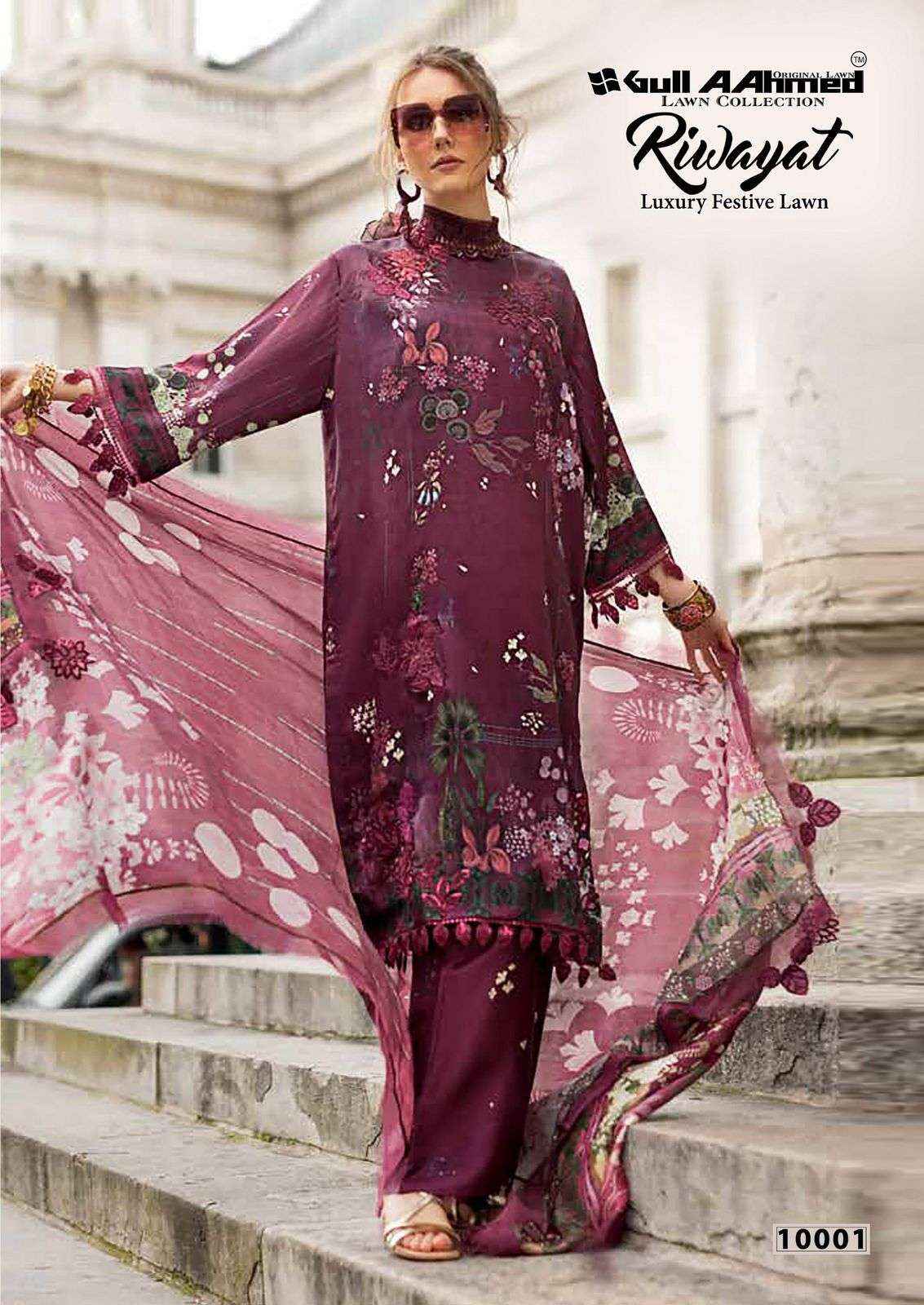 Gul Ahmed Riwayat Vol 10 Printed Pure Lawn Dress Material Wholesale Price ( 6 Pcs Catalog )